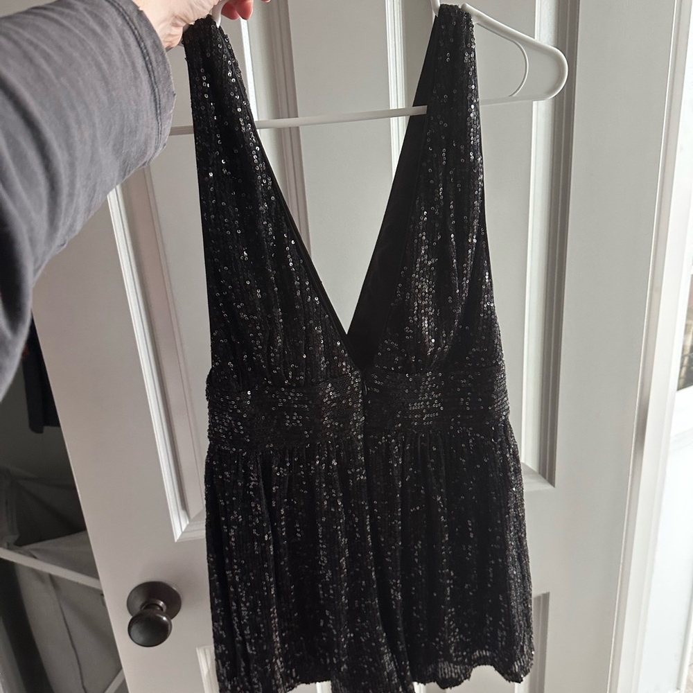 Lulu’s Black Sequin Romper - NYE Outfit ✨🪩